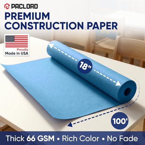 Dark Blue Construction Paper Roll 18" x 100 ft – Made in USA – 18" Bulletin Board Paper for Classroom & School, Teachers & Kids - color: Dark Blue, size: 18"W x 1200"L