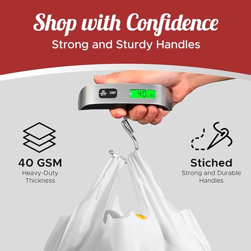 Simply Cool 200 Pack Reusable Grocery Bags, T-Shirt Tote Bags Bulk, White - color: White