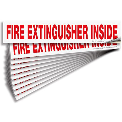 iSYFIX Fire Extinguisher Inside Sign, 9x1.7 Inch, White Reflective, 10 Pack - color: White Reflective, size: 9x1.7 (10 Pack)