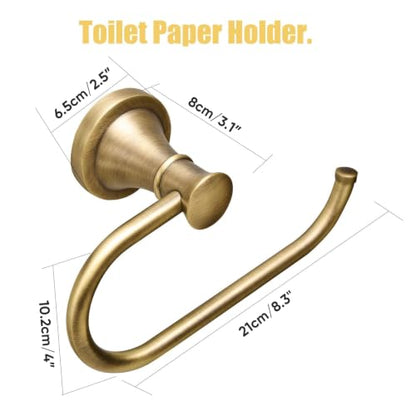BESy Toilet Paper Holder Wall Mounted Bathroom Tissue Holder Antique Brass - color: Antique Brass