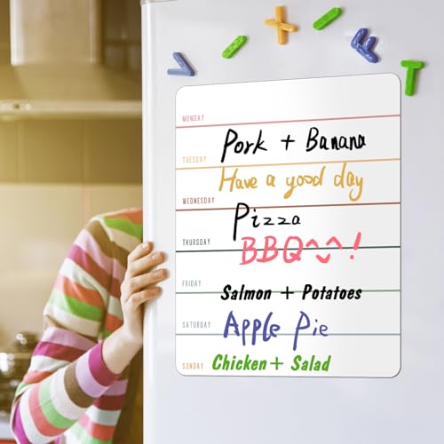 Outus 2 Pieces Magnetic Weekly Dry Erase Boards Erasable, Simple Style - style: Simple Style