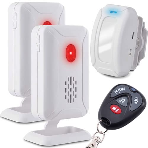 GREENCYCLE Wireless Motion Sensor Detector Alarm, Home Security Business Alert, Store Welcome Chime Door Entry Doorbell, 2 Receiver 1 Infrared Transmitter 1 Remote Control