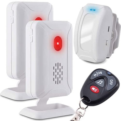 GREENCYCLE Wireless Motion Sensor Detector Alarm, Home Security Business Alert, Store Welcome Chime Door Entry Doorbell, 2 Receiver 1 Infrared Transmitter 1 Remote Control