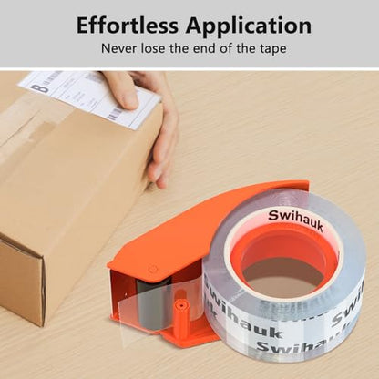 Swihauk 1.88 in x 66.6 YDs Heavy Duty Packing Tape with Dispenser, Strong & Durable Shipping Tape, Packaging Tape, Clear Package Tape for Shipping Moving Storage and Mailing, 2 Roll + 2 Dispenser - size: 2 Roll + 2 Dispenser