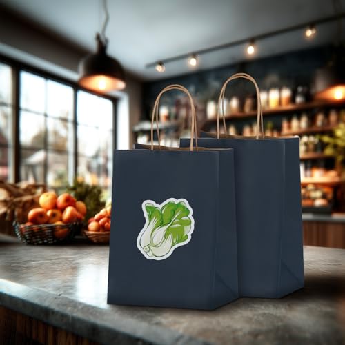 Joybe 200 Pack 8x4.75x10 Inch Medium Navy Blue Kraft Paper Bags with Handles Bulk, Craft Paper Gift Bags for Party Favors Grocery Retail Shopping Business Goody Merchandise Take Out Blank Sacks
