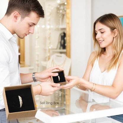 SynHHergyx 48 Pack Ring Box Jewelry Gift Boxes 2x2x1.2 Inch Small Boxes Square Cardboard Jewelry Box with Foam Mini Earring Packing Box for Ring and Earring - color: Brown
