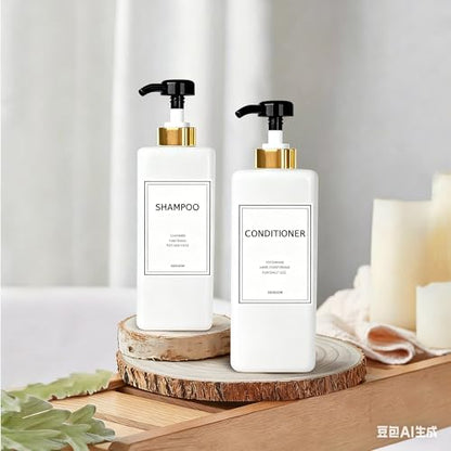 Modern Silver Shampoo and Conditioner Dispenser (21 oz, Pack of 3) Refillable Pump Bottle Set Empty Shower Plastic Bottles with Pump for Bathroom Body Wash Soap and Shower (Gold&Black) - color: Gold&black