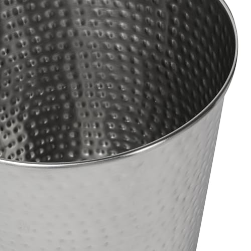 happimess Axel 2 Gal Hammered Steel Waste Bin 10", Polished Steel, Set of 2 - color: Polished Steel, size: Set of 2