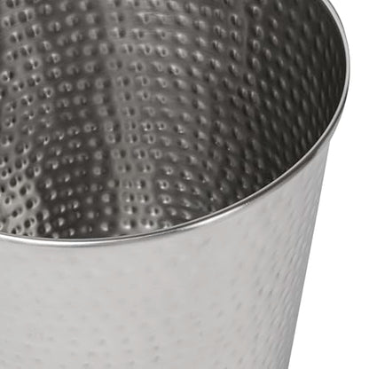 happimess Axel 2 Gal Hammered Steel Waste Bin 10", Polished Steel, Set of 2 - color: Polished Steel, size: Set of 2