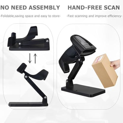 Universal Scanner Holder,Adjustable Barcode Scanner Stand,No Assembly Barcode Reader Bracket Compatible with 1900 1950 DS3678 DS2278 LS2208 Most Barcode Scanner