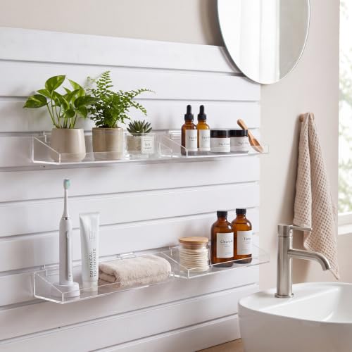 Zhehao 4 Pcs Slatwall Acrylic Shelves,14.5" X 5.1" X 2" - size: 14.5" X 5.1" X 2"