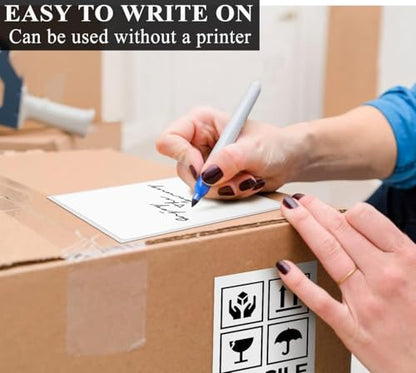5" x 3" Thermal Labels, Fanfold Shipping Labels with Permanent Adhesive, White Printable Label Stickers for Barcodes, Addresses, Compatible with Zebra, Rollo Thermal Printer (5" x 3"-100pcs) - style: 5" X 3"-White-100PCS