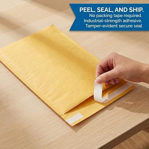 BOX USA 12 1/2 x 19" Kraft Bubble Mailers (50-Pack) - Brown Padded Envelopes, Self-Seal Shipping Bags for Small Business, Heavy Duty Cushioned Mailing Envelopes for Packaging and Shipping - size: 12-1/2x19" (50-Pack)