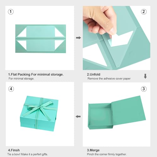 Blue Gift Boxes with Lids Pack of 1, 6x6x3 Inch Small Gift Box with Ribbon - color: Blue-1P