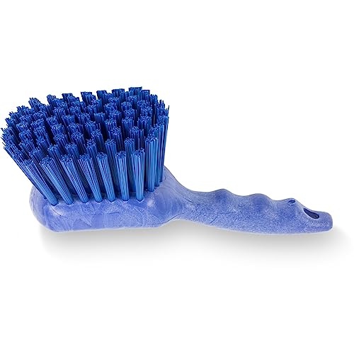 SPARTA 40541EC14 Plastic Scrub Brush, Utility Brush, Kitchen Brush With Hanging Hole For Cleaning, 8 Inches, Blue - (Pack of 1) - color: Blue
