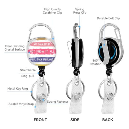 2 Pack Be Yourself ID Badge Holder with Clip Badge Reels - color: 2 Pack-be Yourself