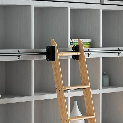 Bundled: Quiet Guide Library Ladder 10FT & KINMADE Rolling Hardware Kit 3.3FT