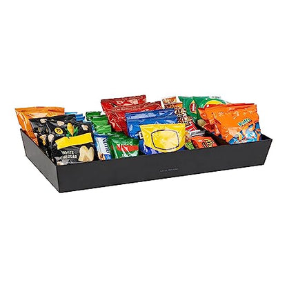 Mind Reader Snack Tray, Countertop Organizer, Snack Tray, Pantry, Breakroom, Kitchen, Black - color: Black