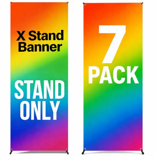 Premium X Banner Stand Display, Adjustable 24"x72", 7 Pack - size: 7 PACK