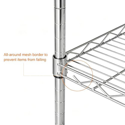 3-Tier Shelf, Adjustable Wire Metal Rack Shelving, Heavy Duty Standing Storage Shelves, Garage, Kitchen, Office, Bathroom, Shelfs Easy Assembly, 12" W x 12" D x 24" H, Chrome - color: Chrome, size: 3-tier 11.81"W x 11.81"D x 23.62"H