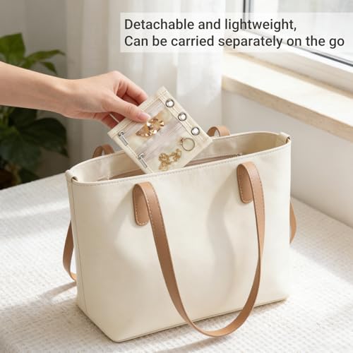 Mkono Travel Jewelry Case Mini Travel Jewelry Organizer Pouch with 5 Pages