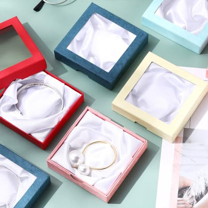 Yeaqee 48 Pcs Jewelry Gift Boxes Bulk, 3.5 in Square Cardboard