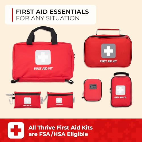 Thrive First Aid Kit Multipack, 291 Pieces, Hospital Grade - style: 2 Pack - 291 Piece - Red