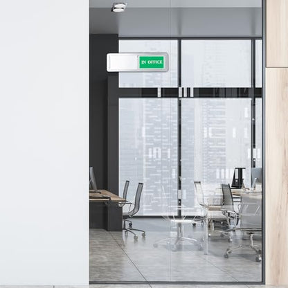Out of Office/In Office Sliding Status Indicator, Privacy Available Sign - color: Silver In Office/Out Of Office