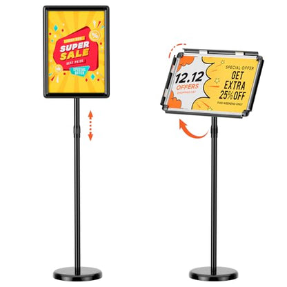 11"x17" Adjustable Floor Stand Sign Holder w/ Round Corner, 1 Pack - size: 11x17 Inch with Rounded Corners