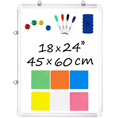 Whiteboard Set, 24x18 in White Board Dry Erase for Wall with Magnetic Notes - size: 24x18"