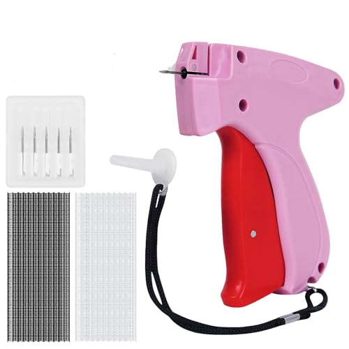 Stitch Gun for Clothes,Handheld Stitch Tag Gun Quick Clothing Stitchy Quick Clothing Fixer,Sticky Gun for Clothes,Sewing Kit Includes 5 Fine Needles 500 black and 500 White 5mm Fasteners