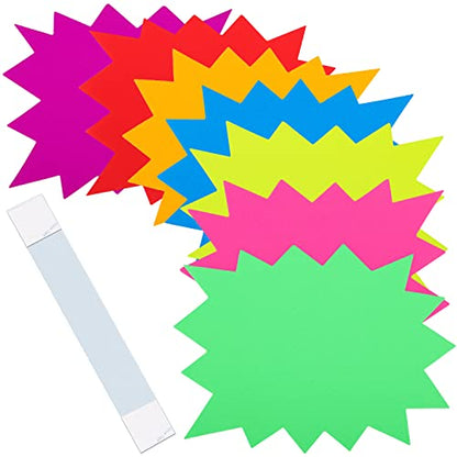 100 Pieces Starburst Signs Garage Sale Stickers 4.7*6.5 Inch Includes 70 Pcs Yard Price Stickers with 30 PVC Sticky Strip for Retail Sale Supplies Poster Bulletin Board Decorations Burst Paper Signs