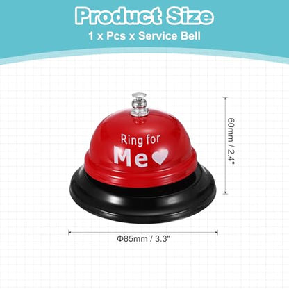 PATIKIL Desk Bell, 3.3" Service Call Bell Ringing, ME, Bright Red - color: Bright Red(me)