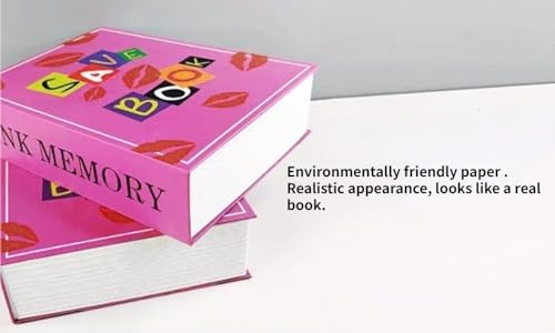 Book Safe with Key Lock - Hidden Diversion Safe for Cash & Jewelry, Anti-Theft Money Storage Box (9.5x6.2x2.2 Inch) | Hollow Book Secret Safe for Home/Office/Travel(Pink and Red lips - Key Lock) - color: Pink and Red lips - Key Lock