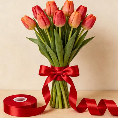 1 in 30 Yards Red Ribbon for Gift Wrapping Wedding Valentine Christmas - color: Red, size: 1 inch