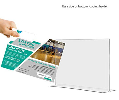 Marketing Holders 6 Pack 17 x 11 Inch Poster Frame Sign Holder Landscape Letter Notice Event Double Sided Bottom Load Clear Acrylic Display Stand Table Tent Countertop Expo Event Flyer Displays - size: 17"w x 11"h Bottom Load