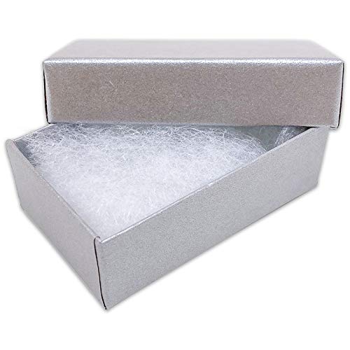 TheDisplayGuys 25 Cardboard Jewelry Gift Boxes with Inserts - Pearl Gray