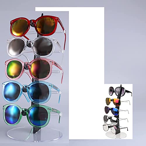 Acrylic Eyeglasses Frame Riser Display Stand Sunglasses Rack Sunglasses Rack Holder Acrylic Eyewear Display Stand Holder(5 Frames for Each Holder) - color: Black+White