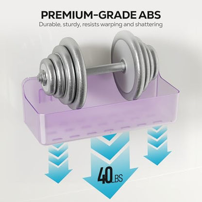Nieifi Adhesive Shower Shelves, Purple, 5 Pieces - color: Purple-Clear, size: 5 pieces
