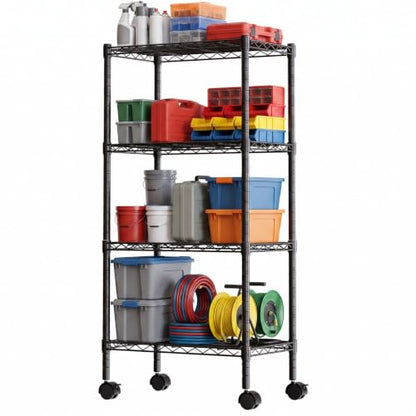 DUMOS 4-Tier Metal Storage Shelves, Shelving Unit, Storage Rack, 23.2" W - size: 4 Tiers-47"H