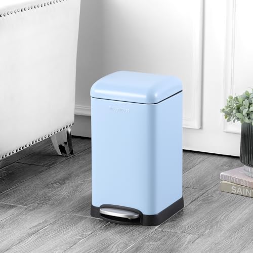 happimess Betty Retro Mini 3.2 Gal Step Trash Can, Tide Pool Blue - color: Tide Pool Blue