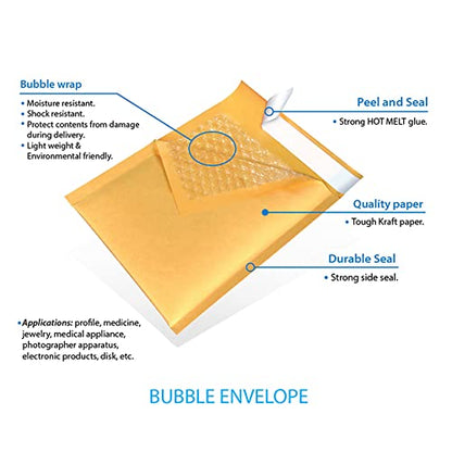 100#3 8.5x14.5 Kraft Paper Bubble Padded Envelopes Mailers Case 8.5"x14.5