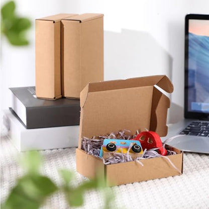 Qilery 100 Pcs 5.91 x 3.94 x 1.57'' Shipping Boxes Corrugated - size: 5.91 x 3.94 x 1.57 inches