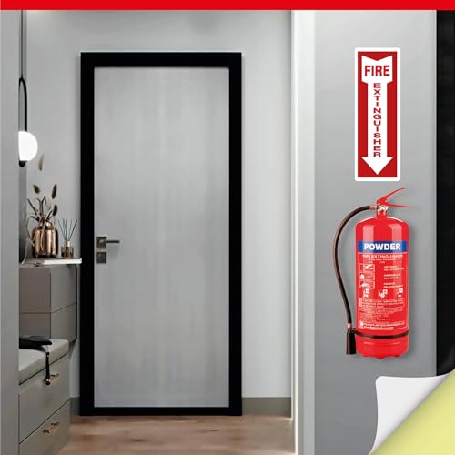OLANZU 50 Pack Fire Extinguisher Sign Stickers for Wall, 4x12" - size: Pack of 50