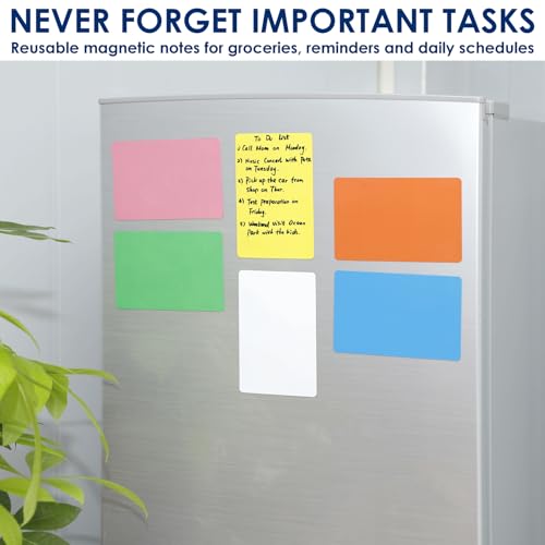 Dry Erase Magnets 6x4 in, Small Magnetic Whiteboard Notes for Fridge - color: Various Colors
