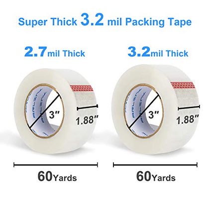 JARLINK 18 Rolls Clear Packing Tape, Heavy Duty Packaging Tape - size: 18 Rolls (3.2mil / 60 yd)