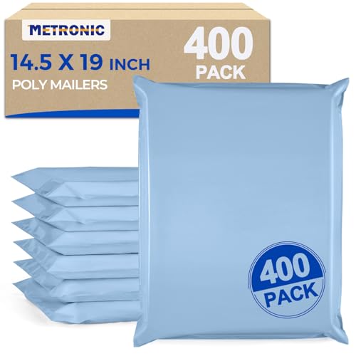 Metronic Poly Mailers 14.5x19 400PC Large Shipping Bags for Small Business - color: Light Blue, size: 14.5x19 400PC