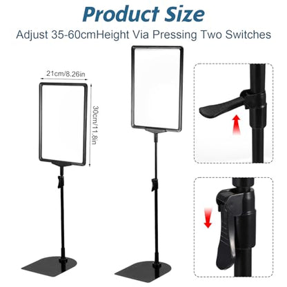MAQUITA 2 Pcs Sign Holder Stand Flip Open Pedestal Floor Standing, Adjustable Versatile for Display, Easy Replacement for Events and Promotions (8.5x11 Inch )