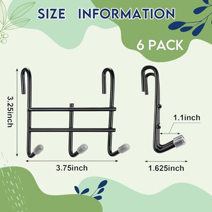 Teenyyou 6 Pack 3 Hook Attachment for Wire Shelving, Black - color: Black