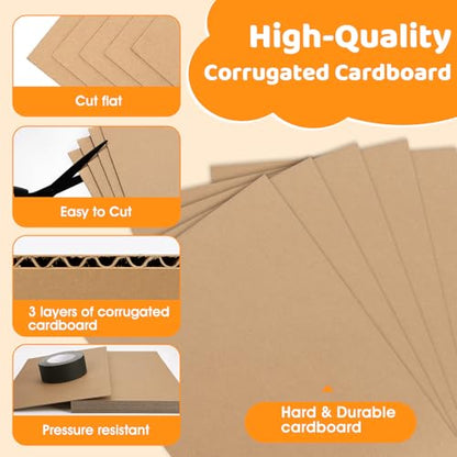 100 Pack 11x17 Inch Corrugated Cardboard Sheets, Flat Cardboard Paper Inserts for Shipping, Mailing, Packing, DIY Crafts - size: 11x17in-100Pack